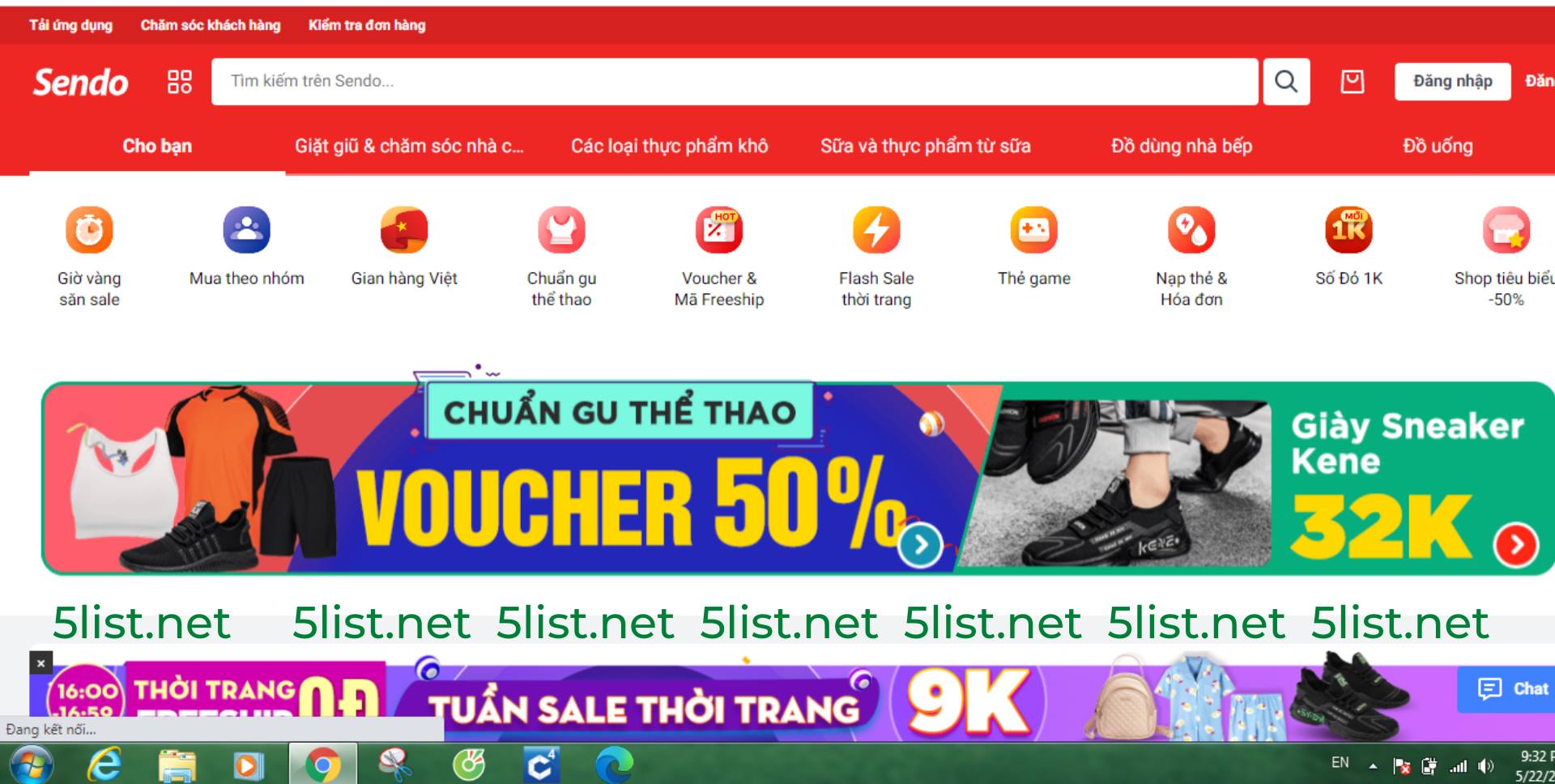 Theo thống kê đến năm 2021, có khoảng 38.5 triệu người dân Việt Nam đã mua hàng trực tuyến thông qua nhiều kênh bán hàng trực tuyến, thương mại điện tử khác nhau. Chính vì thế, việc xây dựng các trang bán hàng online, hay tham gia các sàn thương mại điện tử (TMĐT) được nhiều những nhà xưởng, doanh nghiệp chú trọng nhằm mục đích thúc đẩy nhận diện thương hiệu, tăng doanh số bán hàng. Dưới đây, 5list.net tổng hợp top 5 trang thương mại điện tử lớn nhất Việt Nam tính đến thời điểm hiện tại. shopee lazada tiki hotdeal sendo
