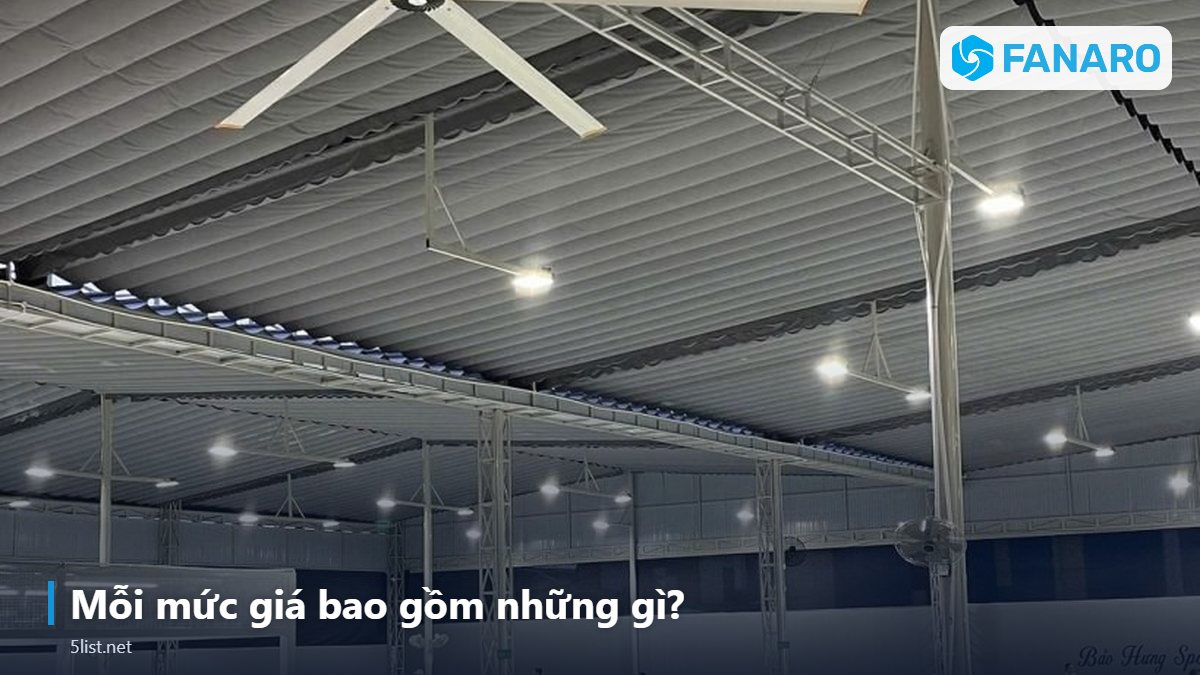 Mỗi mức giá bao gồm những gì? – Bảng Giá Quạt Trần Công Nghiệp Giá Rẻ 2026: FNR2900 – FNR330