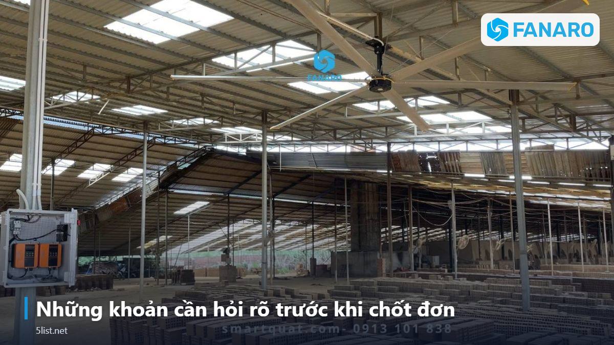 Những khoản cần hỏi rõ trước khi chốt đơn – Bảng Giá Quạt Trần Công Nghiệp Giá Rẻ 2026: FNR2900 – FNR330