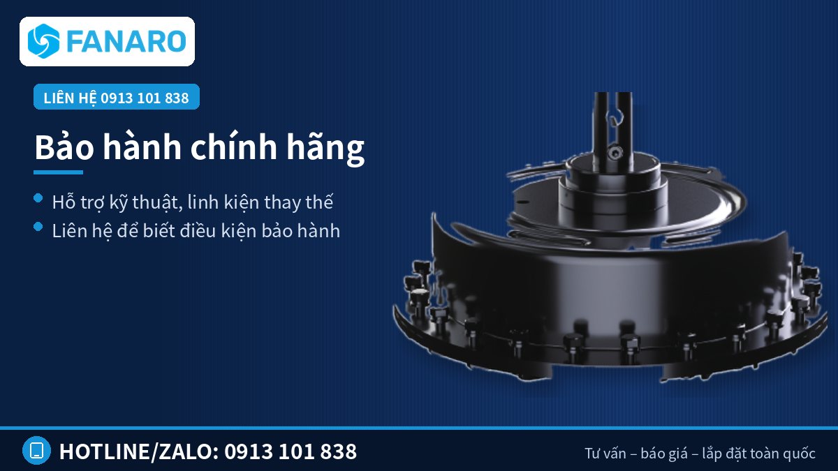 Bảo hành chính hãng quạt trần FANARO cho hàng phân phối sỉ