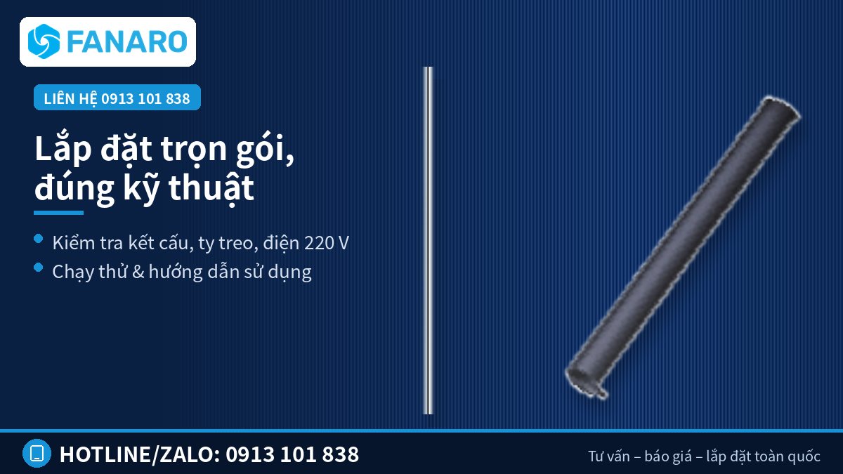 Lắp đặt quạt trần công nghiệp trọn gói cho đại lý phân phối sỉ toàn quốc