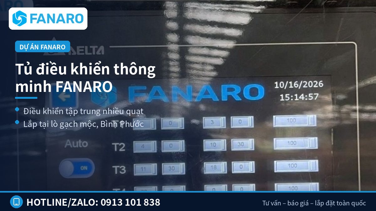 Tủ điều khiển trung tâm cho hệ quạt trần công nghiệp cánh dài V6