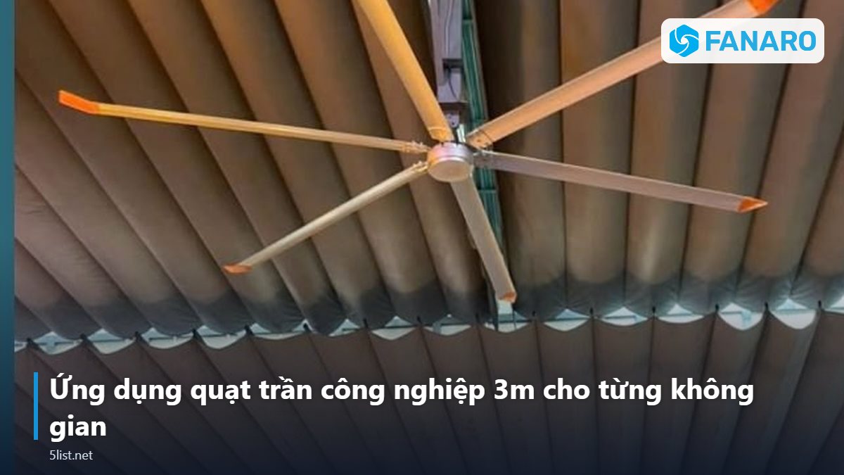 Ứng dụng quạt trần công nghiệp 3m cho từng không gian – Quạt Trần Công Nghiệp 3m 6 Cánh: Giải Pháp Cho Nhà Hàng, Caf