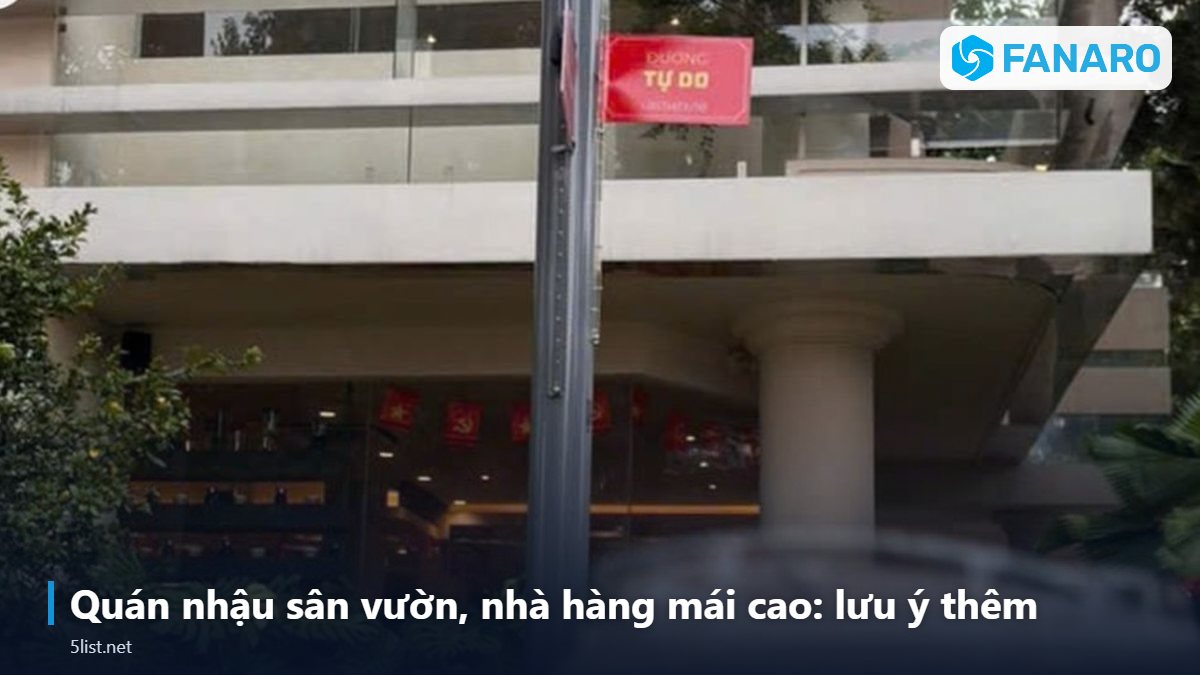 Quán nhậu sân vườn, nhà hàng mái cao: lưu ý thêm – Quạt Trần Công Nghiệp 3m Cho Nhà Hàng, Quán Nhậu: Cần Bao Nh