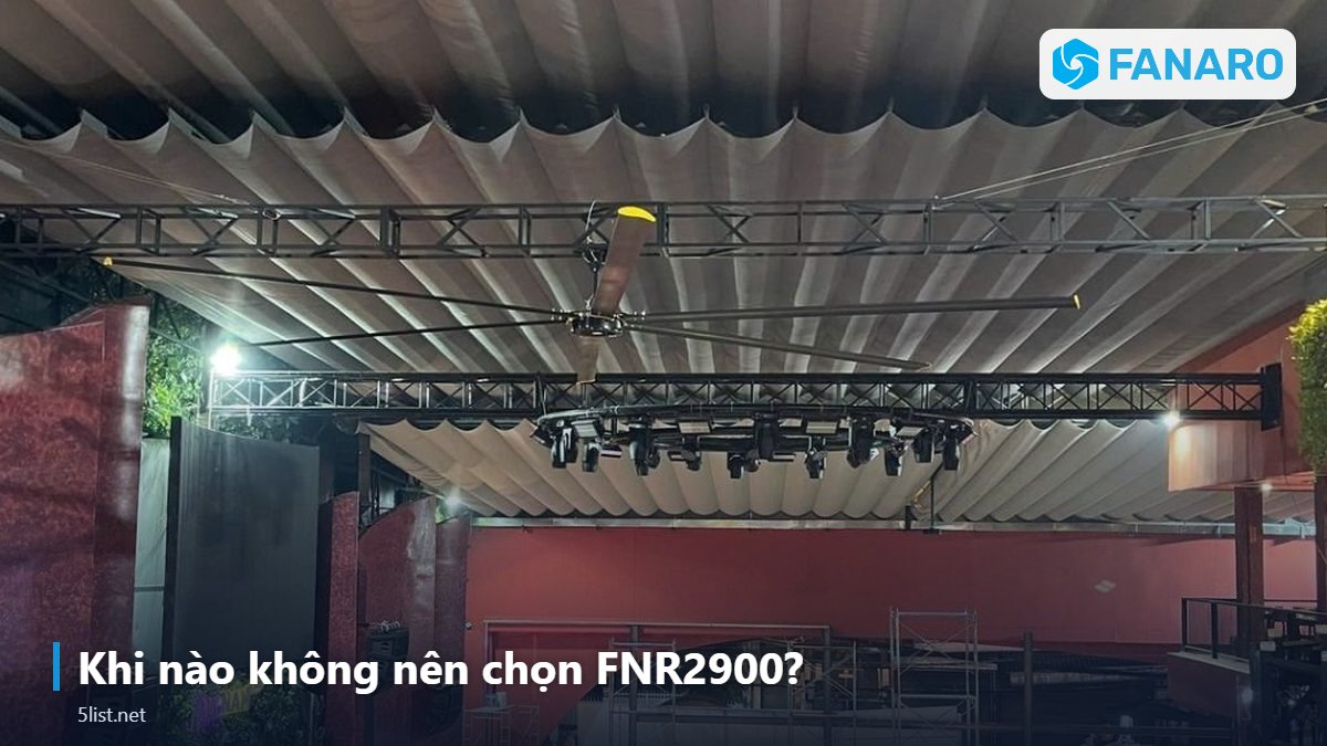 Khi nào không nên chọn FNR2900? – Quạt Trần Công Nghiệp 3m FNR2900: Thông Số, Giá 7,8 Triệu Và