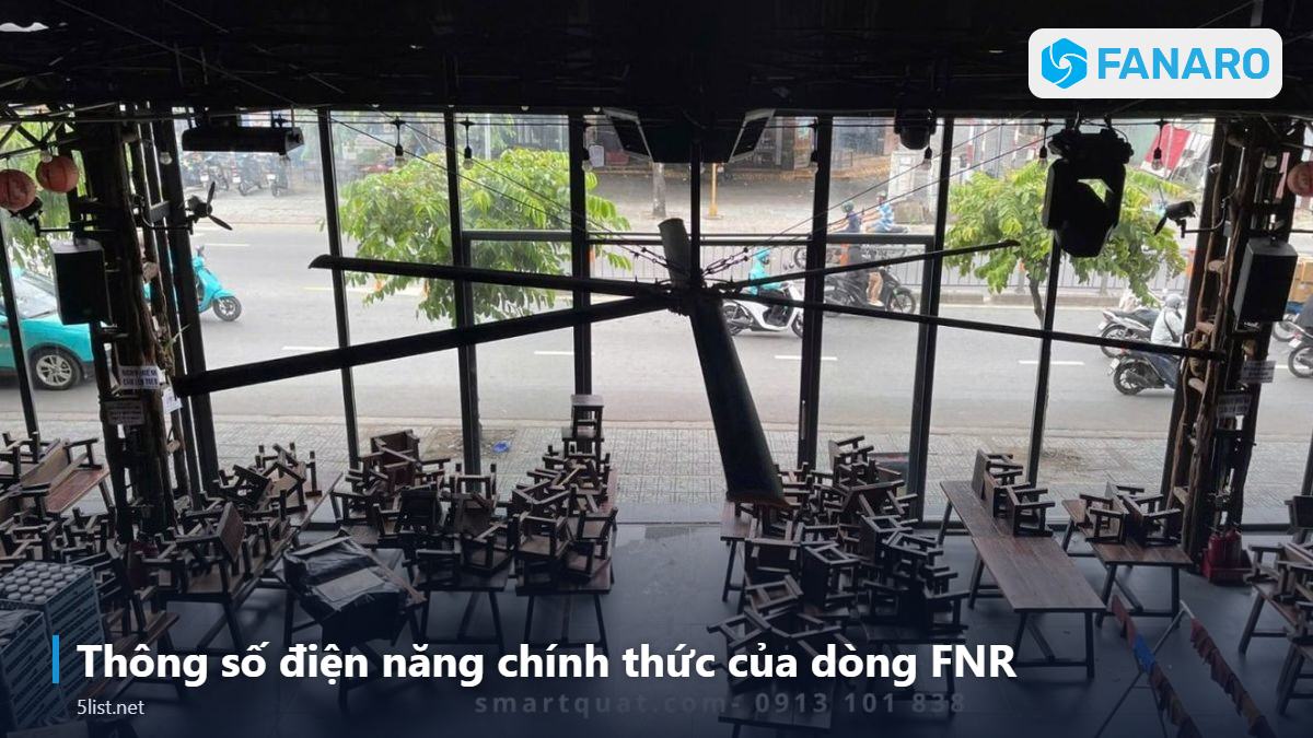 Thông số điện năng chính thức của dòng FNR – Quạt Trần Công Nghiệp 3m Tốn Bao Nhiêu Điện Mỗi Tháng? Tính 