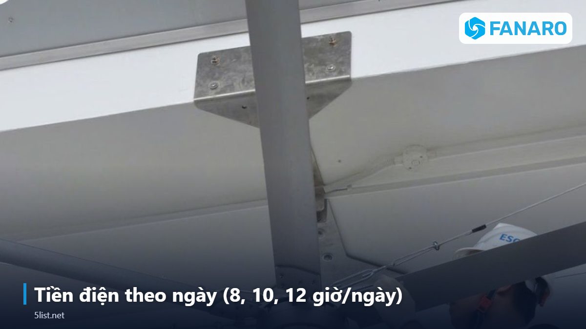 Tiền điện theo ngày (8, 10, 12 giờ/ngày) – Quạt Trần Công Nghiệp 3m Tốn Bao Nhiêu Điện Mỗi Tháng? Tính 