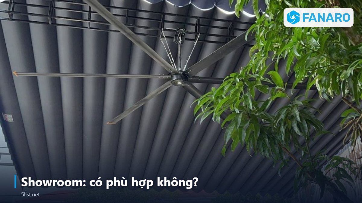 Showroom: có phù hợp không? – Quạt Trần Công Nghiệp 4m Cho Showroom, Phòng Gym, Xưởng Nhỏ: