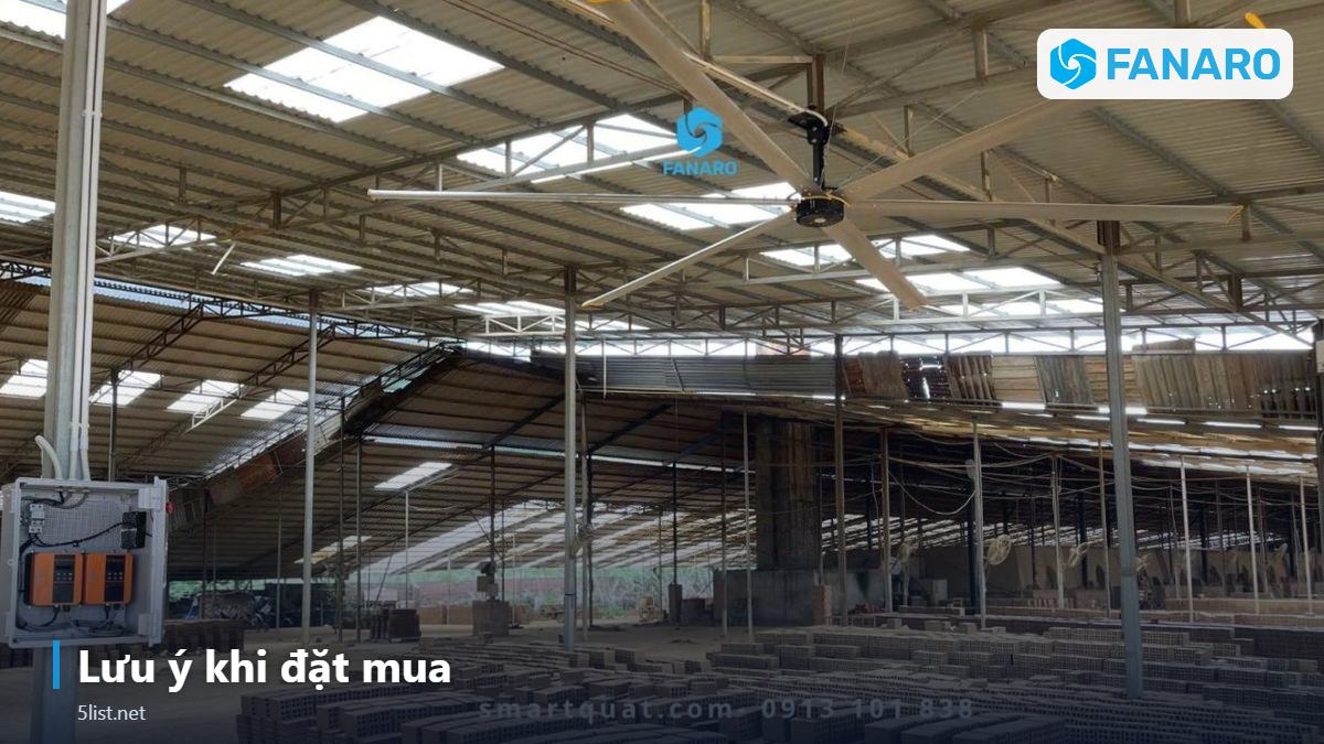 Lưu ý khi đặt mua – Quạt Trần Công Nghiệp 4m FNR3700 (3,7m): Giá 8,1 Triệu, Thôn