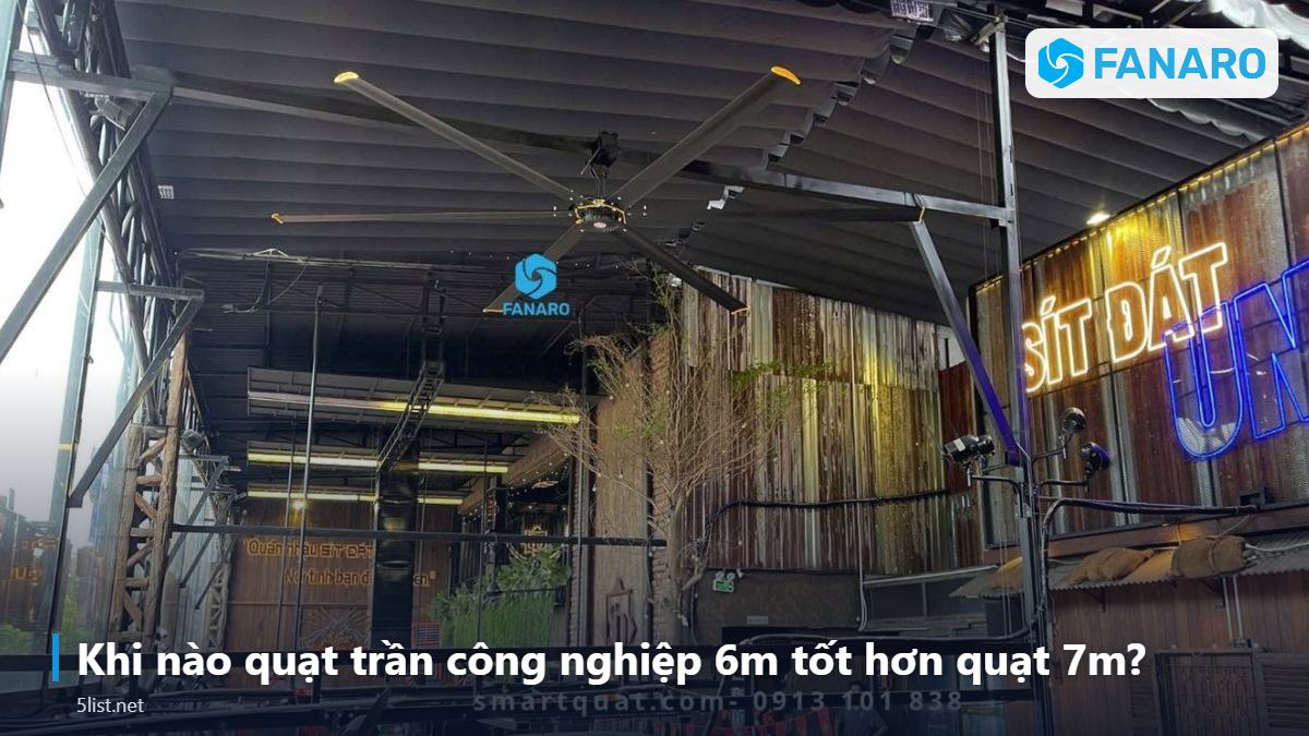 Khi nào quạt trần công nghiệp 6m tốt hơn quạt 7m? – Quạt Trần Công Nghiệp 6m: Thông Số, Ứng Dụng Và Báo Giá Tham