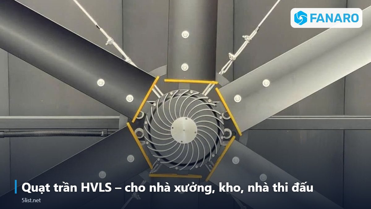 Quạt trần HVLS – cho nhà xưởng, kho, nhà thi đấu – Quạt Trần Công Nghiệp Tại Cần Thơ: Làm Mát Nhà Xưởng, Kho Th