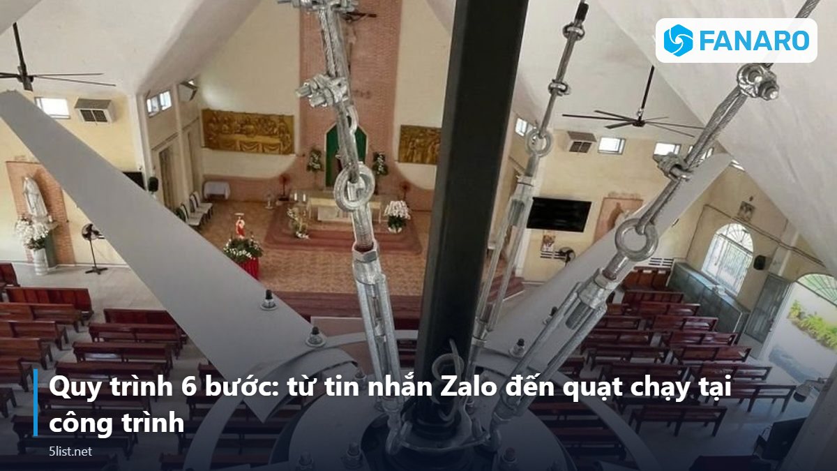 Quy trình 6 bước: từ tin nhắn Zalo đến quạt chạy tại công trình – Quạt Trần Công Nghiệp Tại Cần Thơ: Làm Mát Nhà Xưởng, Kho Th