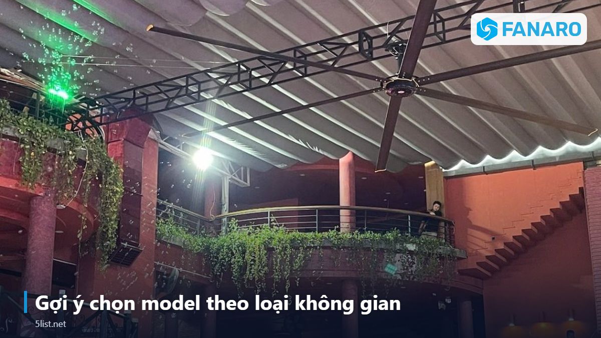 Gợi ý chọn model theo loại không gian – Quạt Trần Công Nghiệp Có Đèn Cho Showroom, Sảnh Chờ, Không G