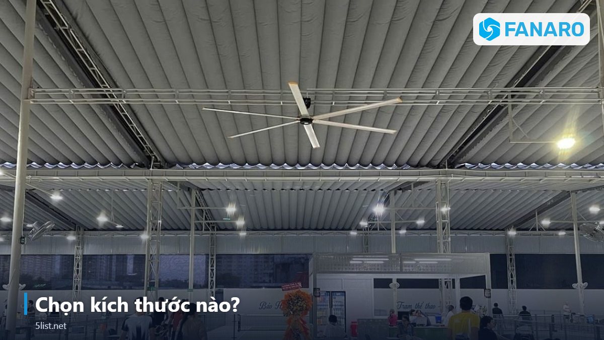 Chọn kích thước nào? – Quạt Trần Công Nghiệp Có Đèn Hay Không Đèn: Nên Chọn Bản Nào