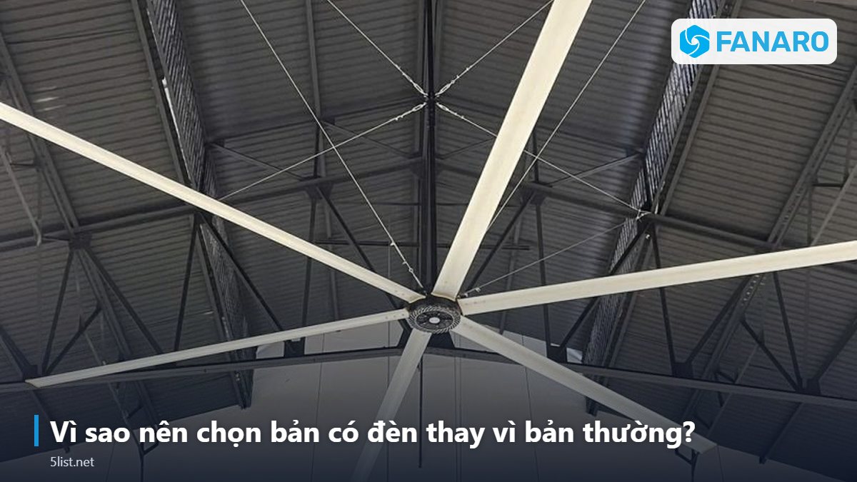 Vì sao nên chọn bản có đèn thay vì bản thường? – Quạt Trần Công Nghiệp Có Đèn LED: 2 Trong 1 Thông Gió Và Chi