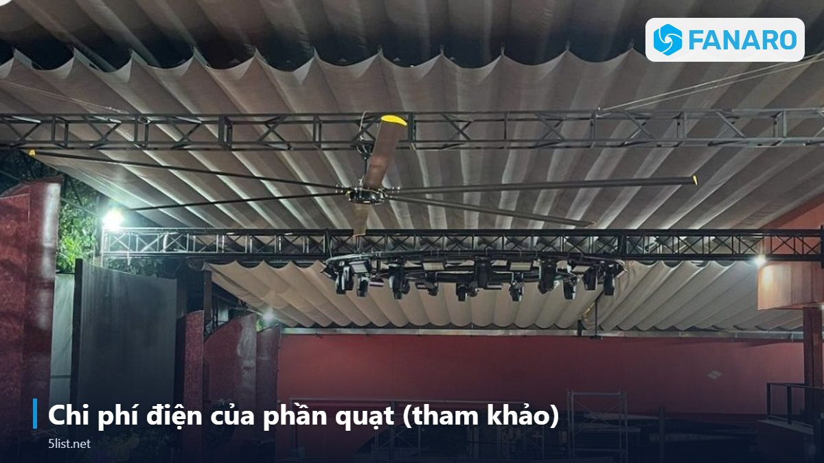 Chi phí điện của phần quạt (tham khảo) – Quạt Trần Công Nghiệp Có Đèn LED: 2 Trong 1 Thông Gió Và Chi