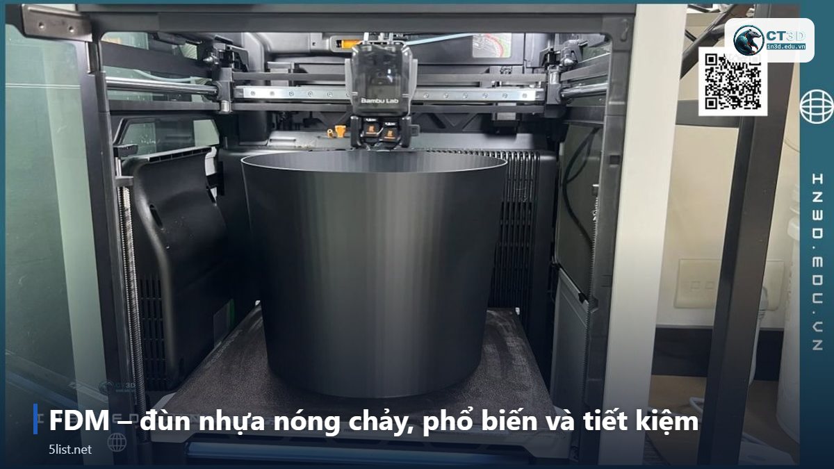 FDM – đùn nhựa nóng chảy, phổ biến và tiết kiệm – Top 5 công nghệ in 3D phổ biến nhất: FDM, SLA, SLS, MJF, SLM