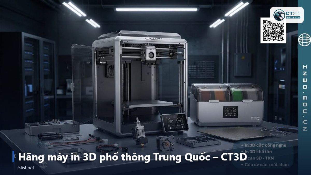 Hãng máy in 3D phổ thông Trung Quốc – CT3D – Top 5 hãng máy in 3D phổ thông Trung Quốc: Bambu Lab, Creali
