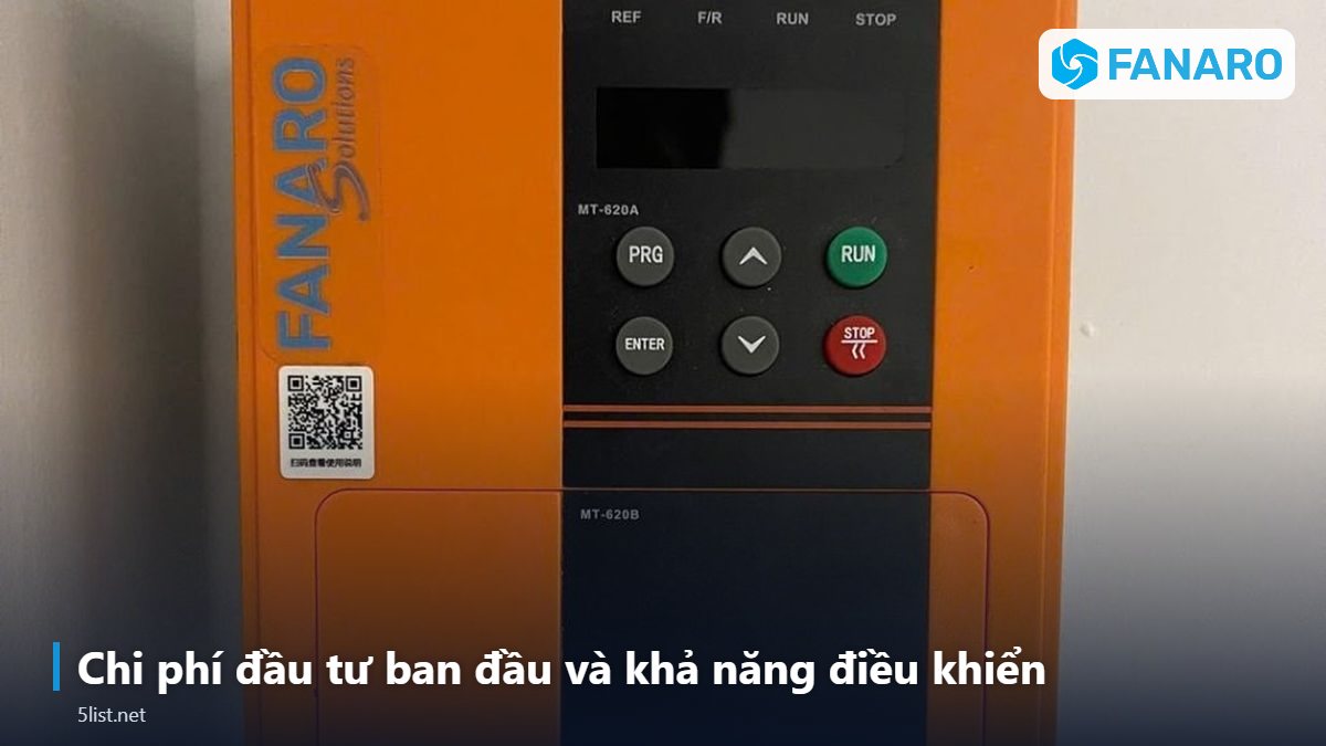 Chi phí đầu tư ban đầu và khả năng điều khiển – Top 5 Khác Biệt Giữa Quạt Tháp HVLS Và Quạt Đứng Công Nghiệp