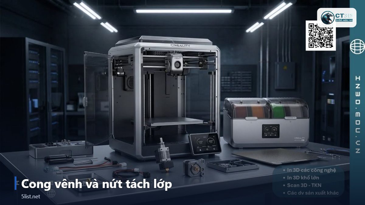 Cong vênh và nứt tách lớp – Top 5 lỗi in 3D thường gặp và cách khắc phục hiệu quả