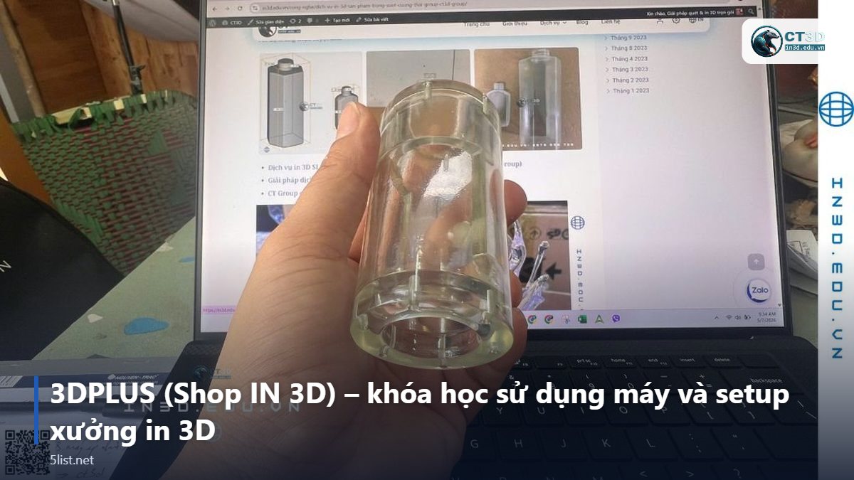 3DPLUS (Shop IN 3D) – khóa học sử dụng máy và setup xưởng in 3D – Top 5 nơi học in 3D và scan 3D thực hành tại Việt Nam (2026)